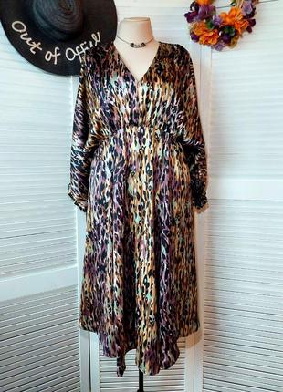 Платье миди длинное в прит леопард цветной от monsoon3 фото