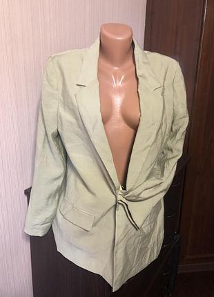 Нежный пиджак зелёный под zara
