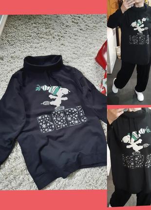 Классный ,стильный черный свитшот ,peanuts,  p  48-50