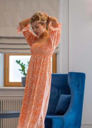 Цветочное штапельное платье цветочный принт5 фото
