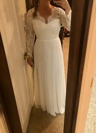 Свадебное платье в пол lulu's5 фото