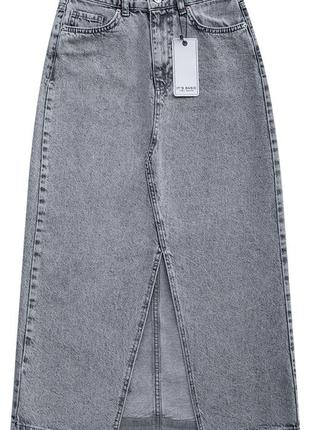 Длинная джинсовая юбка макси с разрезом itʼs1 фото