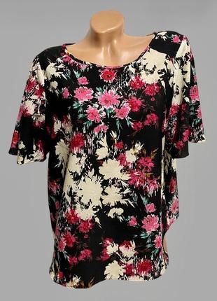 Женская блузка кофточка с цветами 16 размер (№89)2 фото