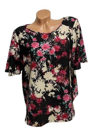 Женская блузка кофточка с цветами 16 размер (№89)7 фото