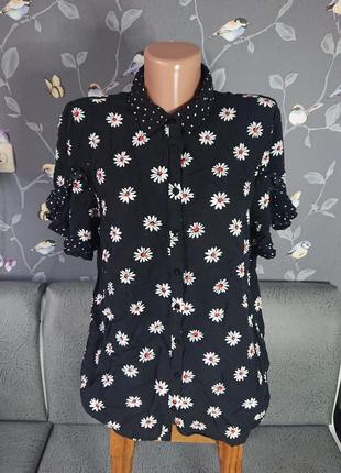 Красивая женская блуза в ромашки р.44/46/48 блузка блузочка