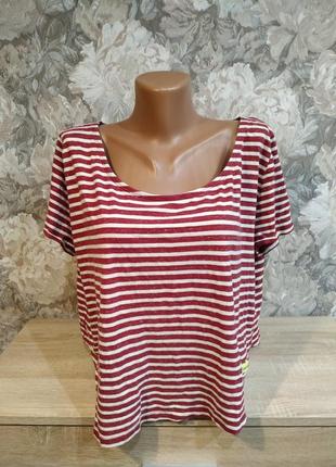 Superdry жіноча футболка біло червоного кольору у смужку розмір s m l