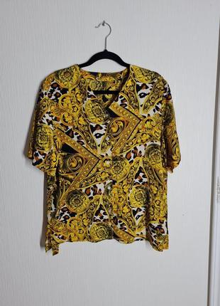 Роскошная шелковая блуза в стиле versace4 фото