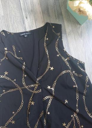 Красивая черная женская блуза в цепи батал размер 48/50/52 блузка блузочка майка2 фото