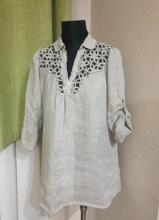 Блуза 100% лён, рубашка, туника micky