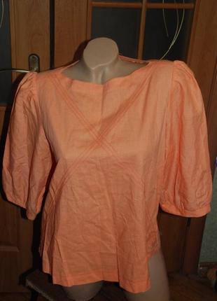 Коралловая блуза. винтаж. ручная работа.