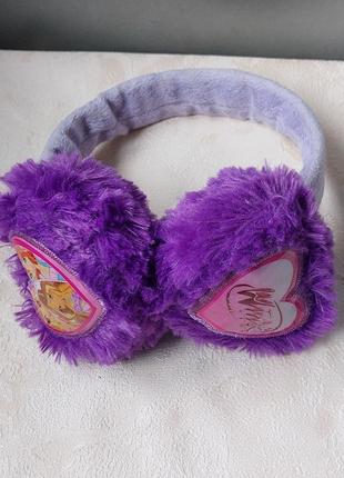 Детские меховые наушники winx