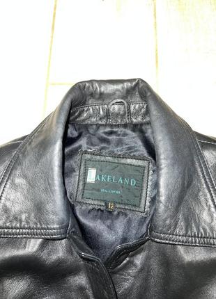 Чёрный кожаный пиджак(022)7 фото