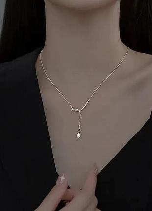 Жіноче кольє кулон з нержавіючої сталі з кристалами намисто  підвіска ланцюг ланцюжок блискуче чокери,небесний камінь золото любов подарунок