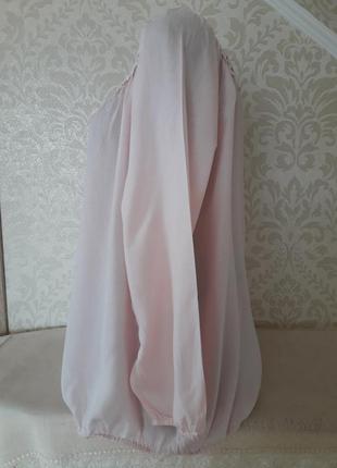 Блуза / сорочка /кофточка ніжно-рожева з шикарною ажурною горловиною, індія, 183 фото