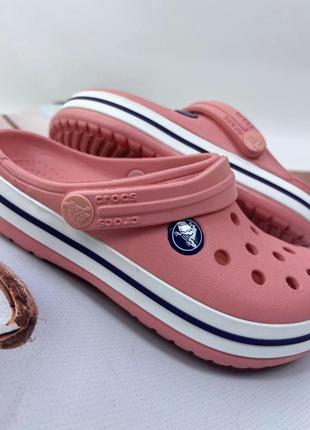 Дитячі крокси сабо crocs crocband kids original peony pink1 фото