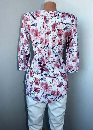 Блуза / кофточка / туничка в дрібну смужку і принт бордових кольорів, multiblue, 362 фото