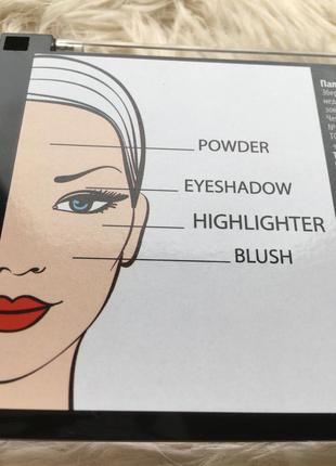 Набор декоративной косметики тени хайлайтер румяна пудра для лица палетка теней для...