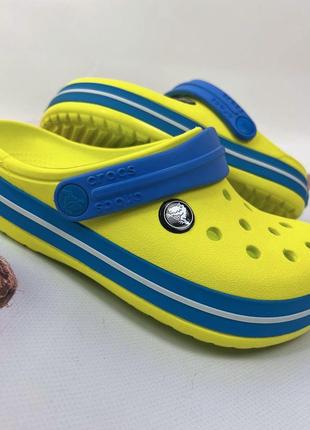 Дитячі крокси сабо crocs crocband kids original tennis ball green/ocean