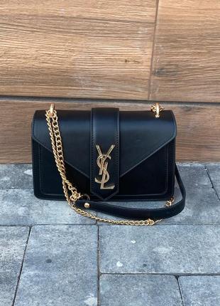 Сумка жіноча в стилі yves saint laurent shoulder messenger bag black