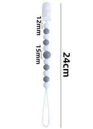 Держатель из силиконовых бусин для соски пустышки мятный ds0-33