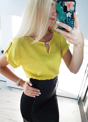 Блузка блуза желтого лимонного лимонная цвета