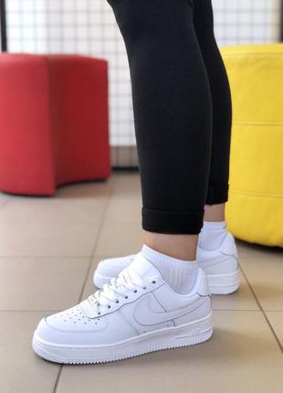 Кроссовки кожаные nike air force 1 white low