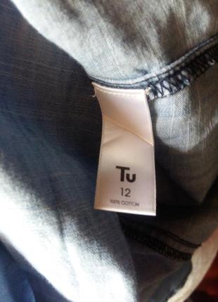 Крутая рубашка блуза из* облегченного джинса*с рюшами tu125 фото