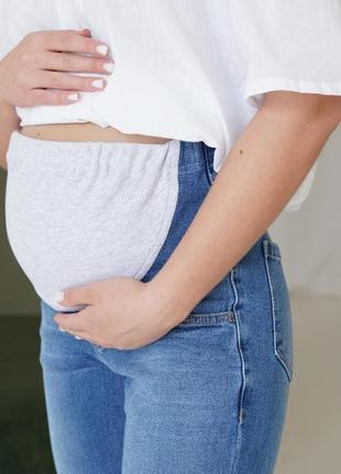 Стильні укорочені джинси для вагітних з підтримкою животика висока талія, 4088501-г6 фото