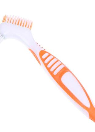Щетка для чистки зубных протезов lesko 29587 orange3 фото