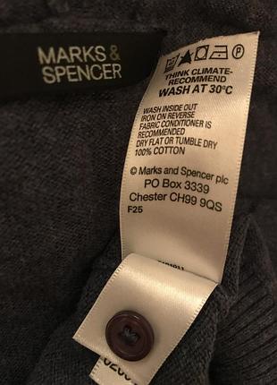 Кофта с капюшоном marks &amp; spencer, светер спортивный короткий рукав коттон 6