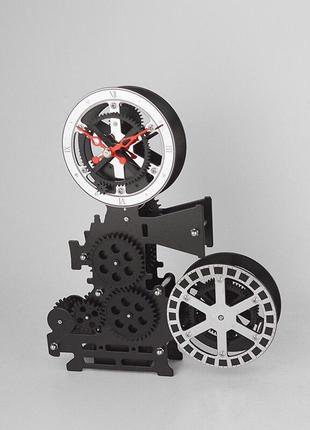 Годинник gear clock кінопроєктор (чорний)4 фото