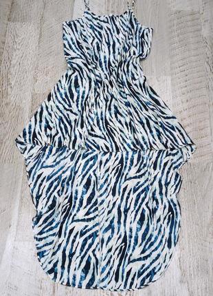 Стильное летнее платье, с принтом зебры голубо белого цвета.2 фото