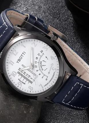 Подарунковий набір для чоловіків: наручний годинник з 4 стильними браслетами - діам. 4 см, довж. 24 см, шир рем 2 см, без коробки.6 фото