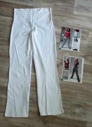 Шикарні білі , трикотажні штани для вагітних2 фото