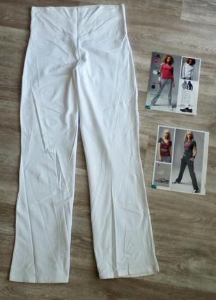 Шикарные белые , трикотажные брюки для беременных3 фото