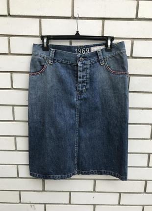 Вінтаж, джинсова спідниця-олівець із розрізами по спинці gap