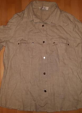 Льняная рубашка блуза от tfj! p.-48 итал1 фото