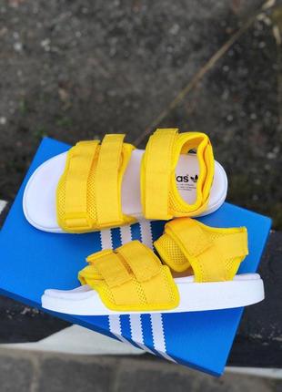 Шикарные женские сандалии adidas в желтом цвете (весна-лето-осень)😍9 фото