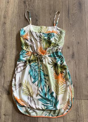 Плаття 👗 пляжне на бретелях туніка принт екзотика next beachwear (англія)