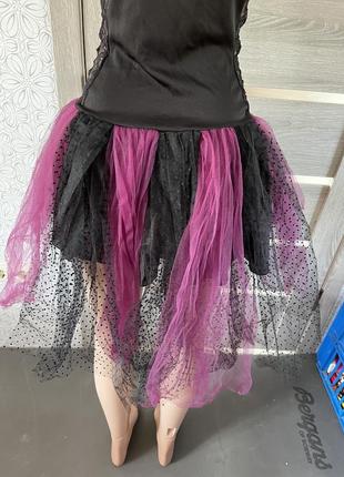 Карнавальна ігрова гламурна сукня відьма зі шлейфом4 фото