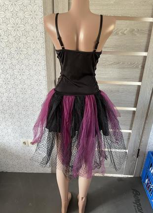Карнавальна ігрова гламурна сукня відьма зі шлейфом9 фото