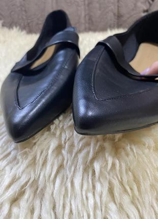 Крутые чёрные модные лодочки  балетки туфли на низком ходу 41,5-42 р8 фото