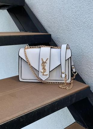 Сумка у стилі yves saint laurent shoulder messenger bag white