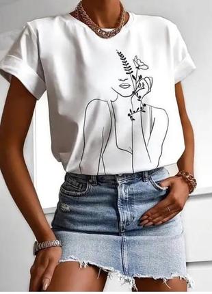 Яскрава жіноча футболка з красивим принтом оверсайз, футболка зі стильним малюнком для дівчини2 фото