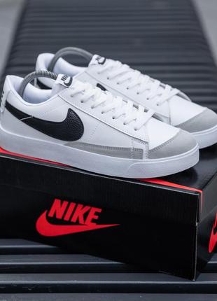 Классические мужские кроссовки nike blazer low black white