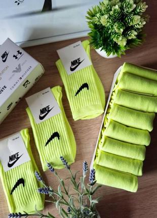 Высокие цветные носки nike цветные, салатовые носки nike, носки найк цветные