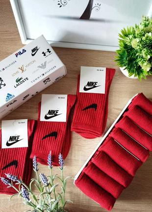 Високі кольорові шкарпетки nike кольорові, червоні шкарпетки nike, шкарпетки найк кольорові, високі2 фото