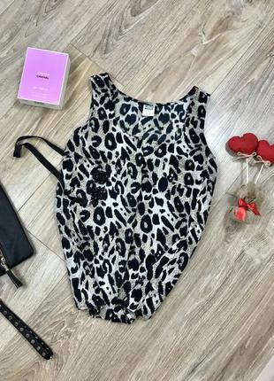 Красивая стильная блуза майка на пуговицах в анималистический принт 😍