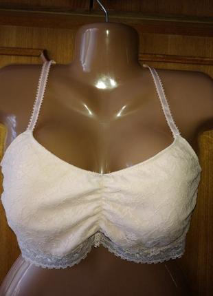 Кружевной бралетт бра бюстик топ, цвет пудра, размер l