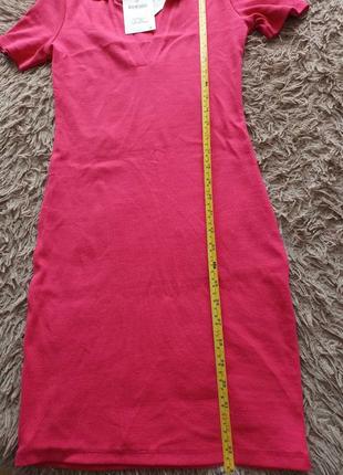 Платье - поло zara розовое в рубчик р. м4 фото